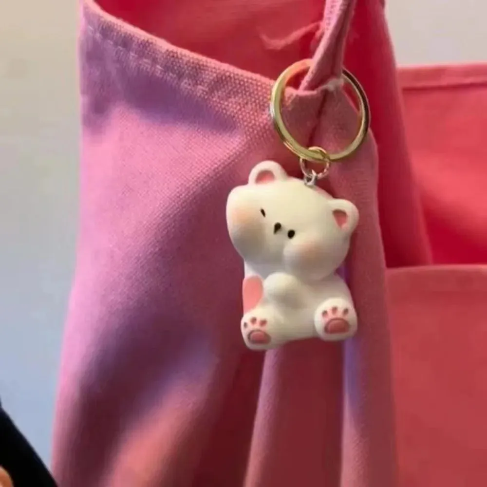 💖 Adorable Bear Love Duo 🐻💕 Magnetic Keychain Set - Cute Cartoon Charm for Bags & Gifts!