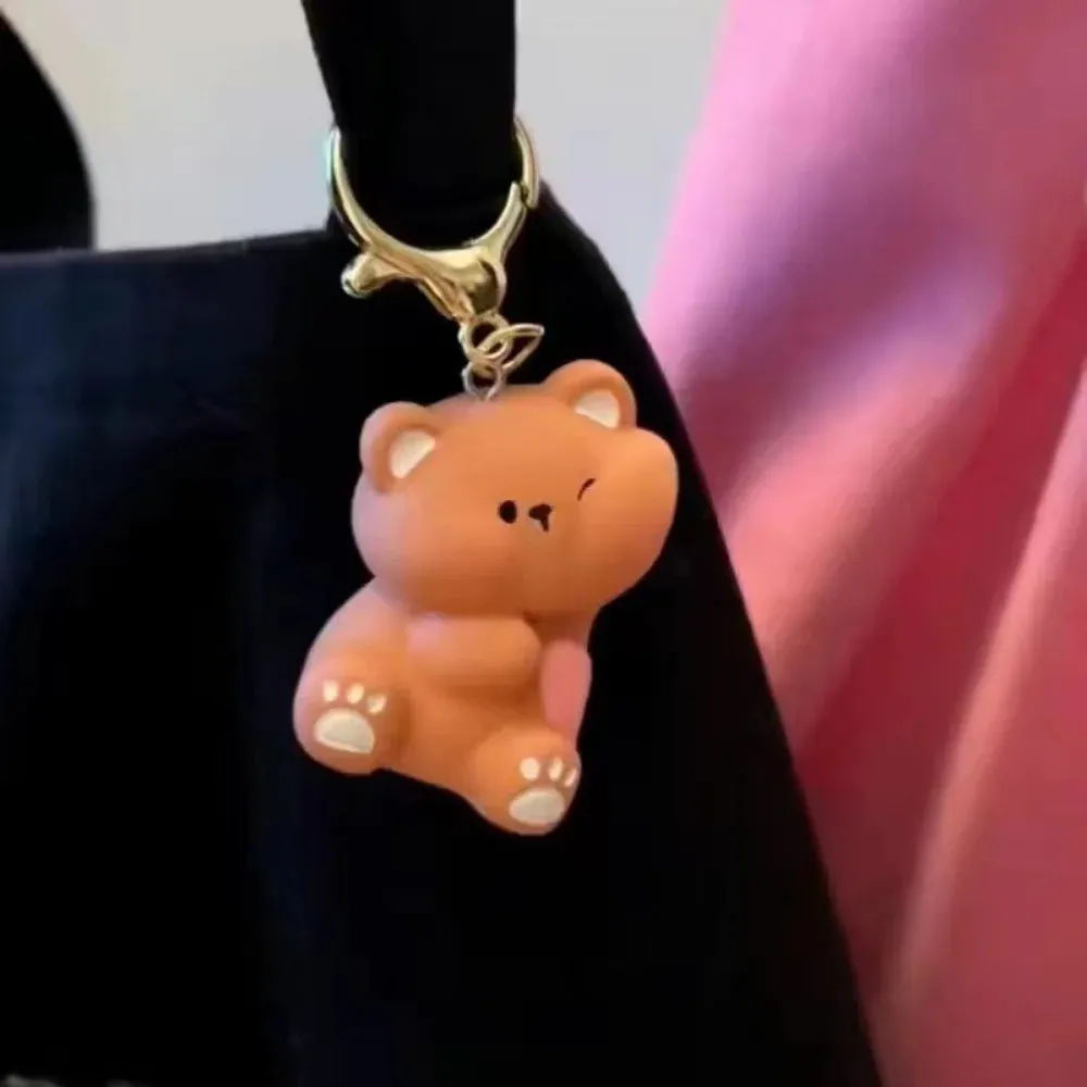 💖 Adorable Bear Love Duo 🐻💕 Magnetic Keychain Set - Cute Cartoon Charm for Bags & Gifts!