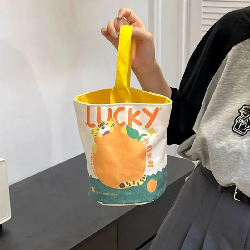🎨✨ Cute Critters Canvas Tote Bag - Adorable Art Print Shoulder Bag for Fun Adventures! 🐾👜