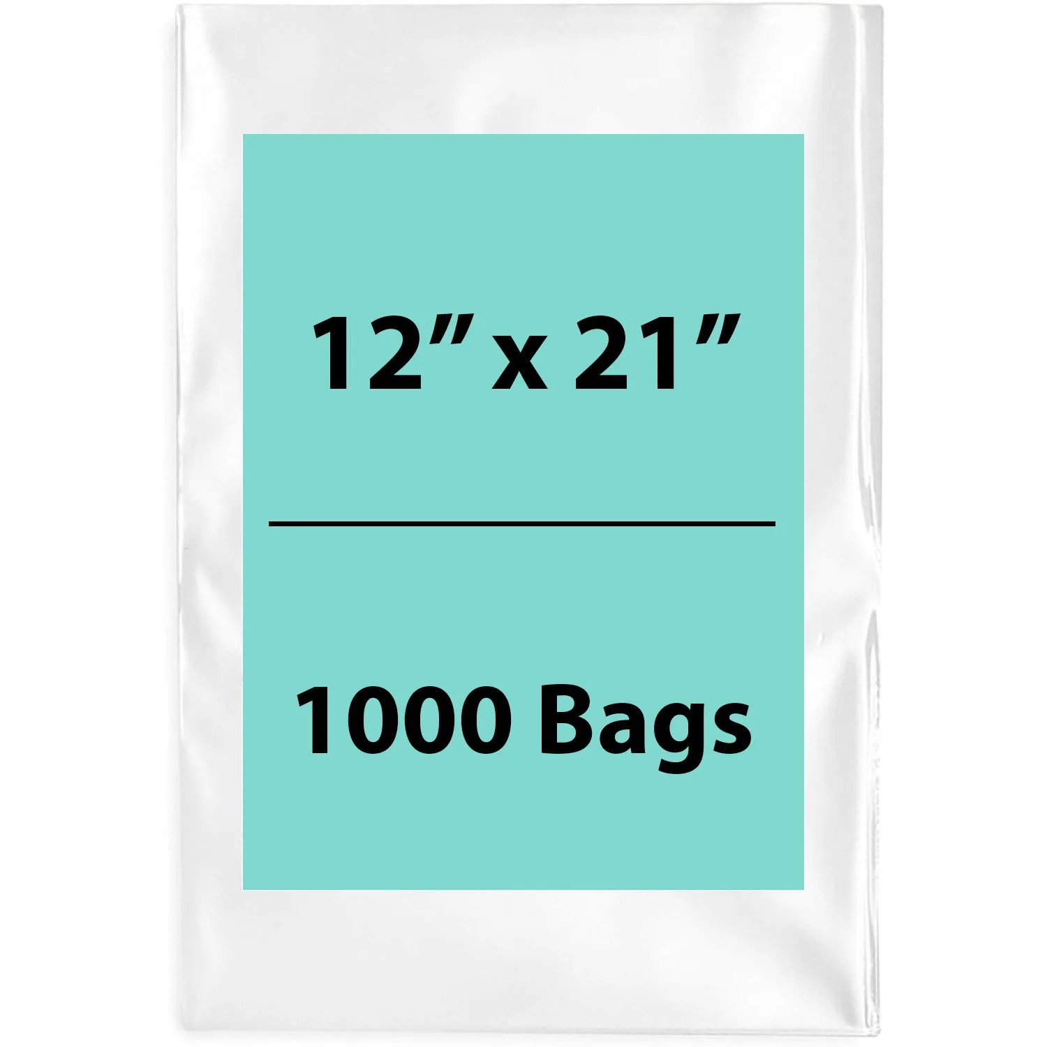 12X21 inches Clear Flat Poly Bags 1.5Mil Open Top (LDPE)