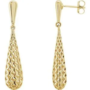 14K Yellow Pierced Style Earrings