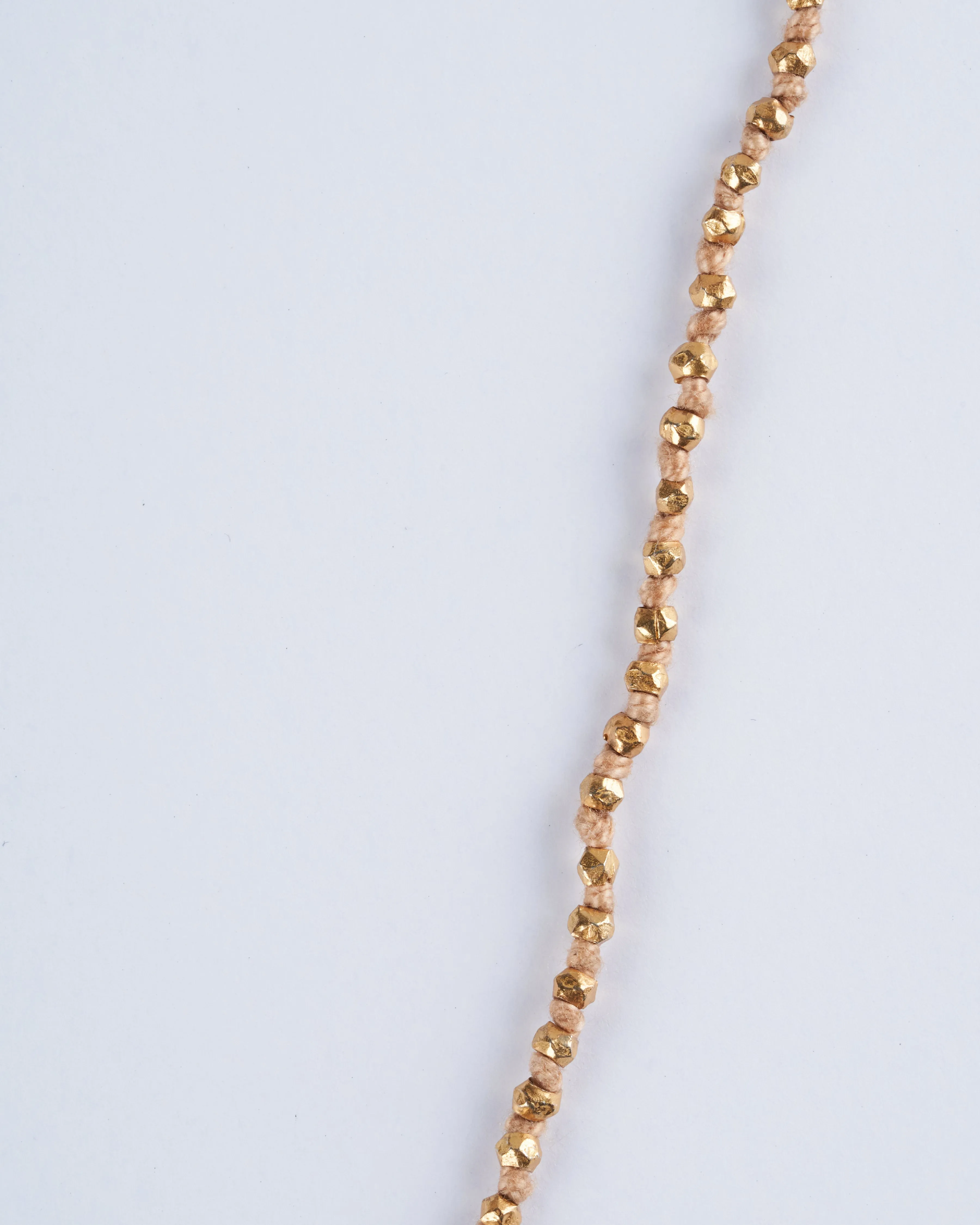 14" 2mm gold plated bead necklace w/button closure - gold