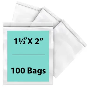 1.5X2 inches Reclosable Single Line Zipper Poly Bags 2 Mil (LDPE)