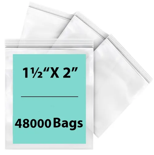 1.5X2 inches Reclosable Single Line Zipper Poly Bags 2 Mil (LDPE)
