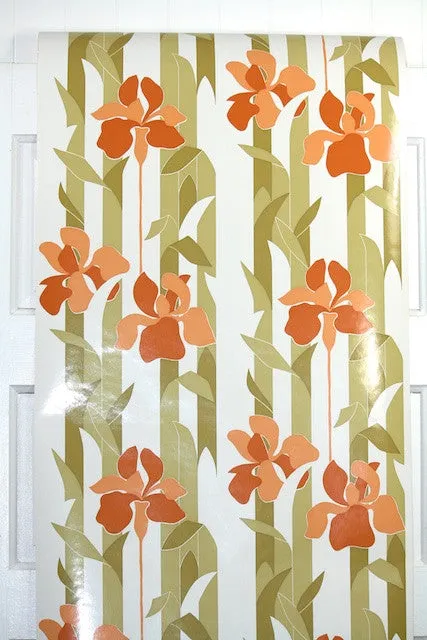 1970s Floral Vintage Wallpaper