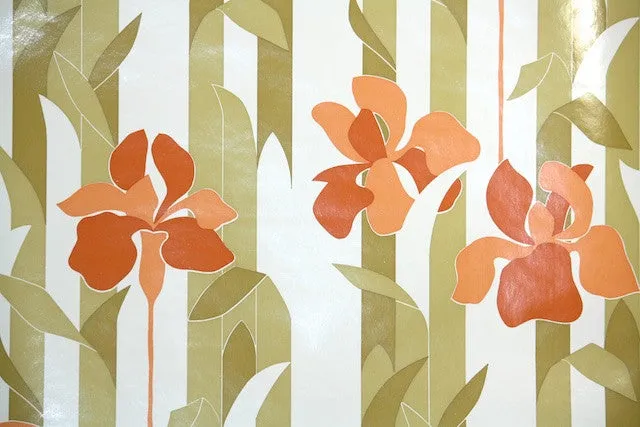 1970s Floral Vintage Wallpaper