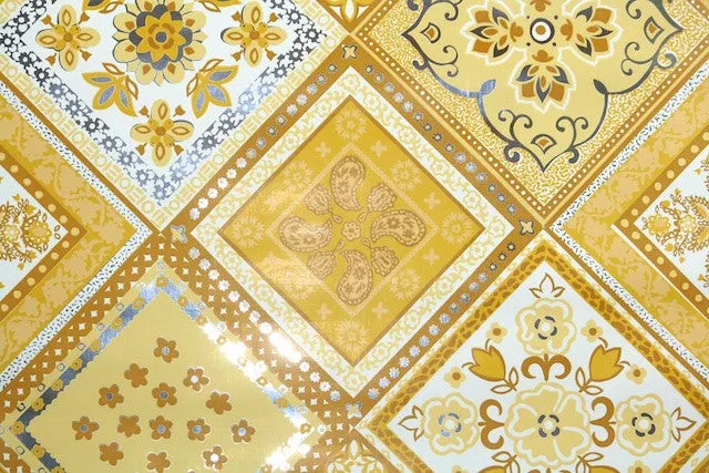 1970s Geometric Mylar Vintage Wallpaper