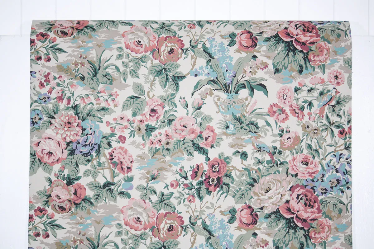 1980s Floral Vintage Wallpaper