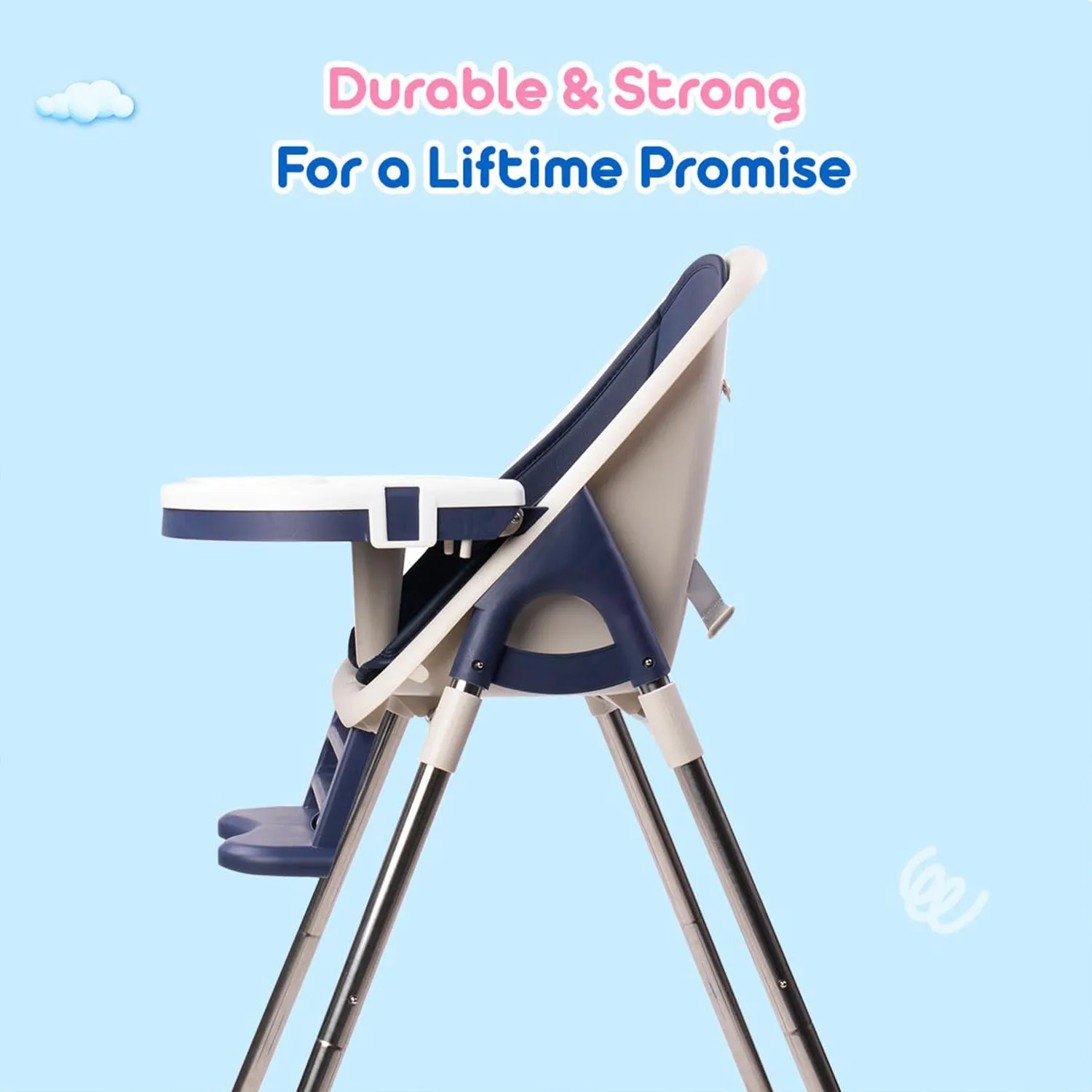 2-in-1 Convertible Baby High Chair | Cushion Pad | Removable Tray