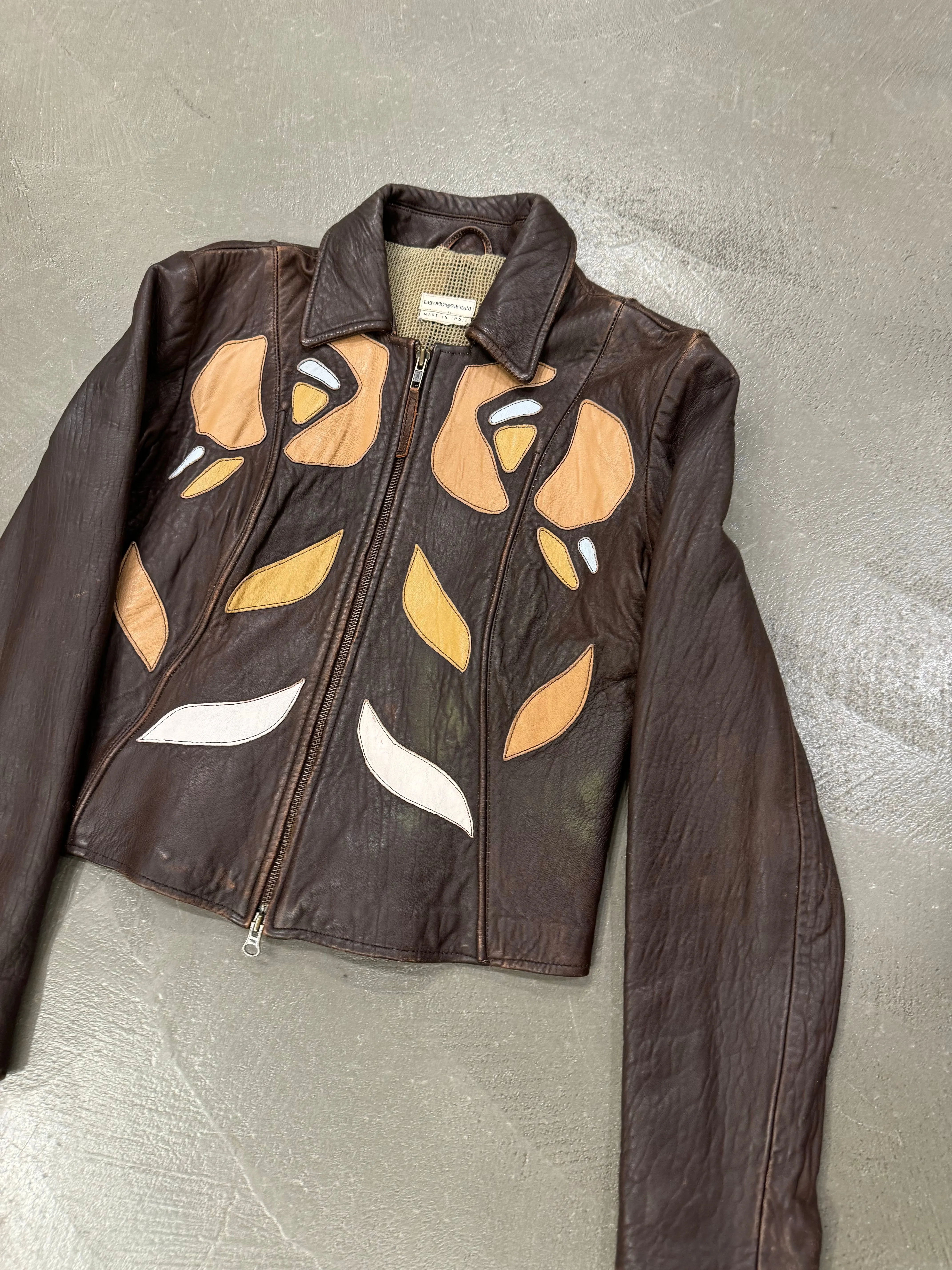 2003 EMPORIO ARMANI patches leather jacket