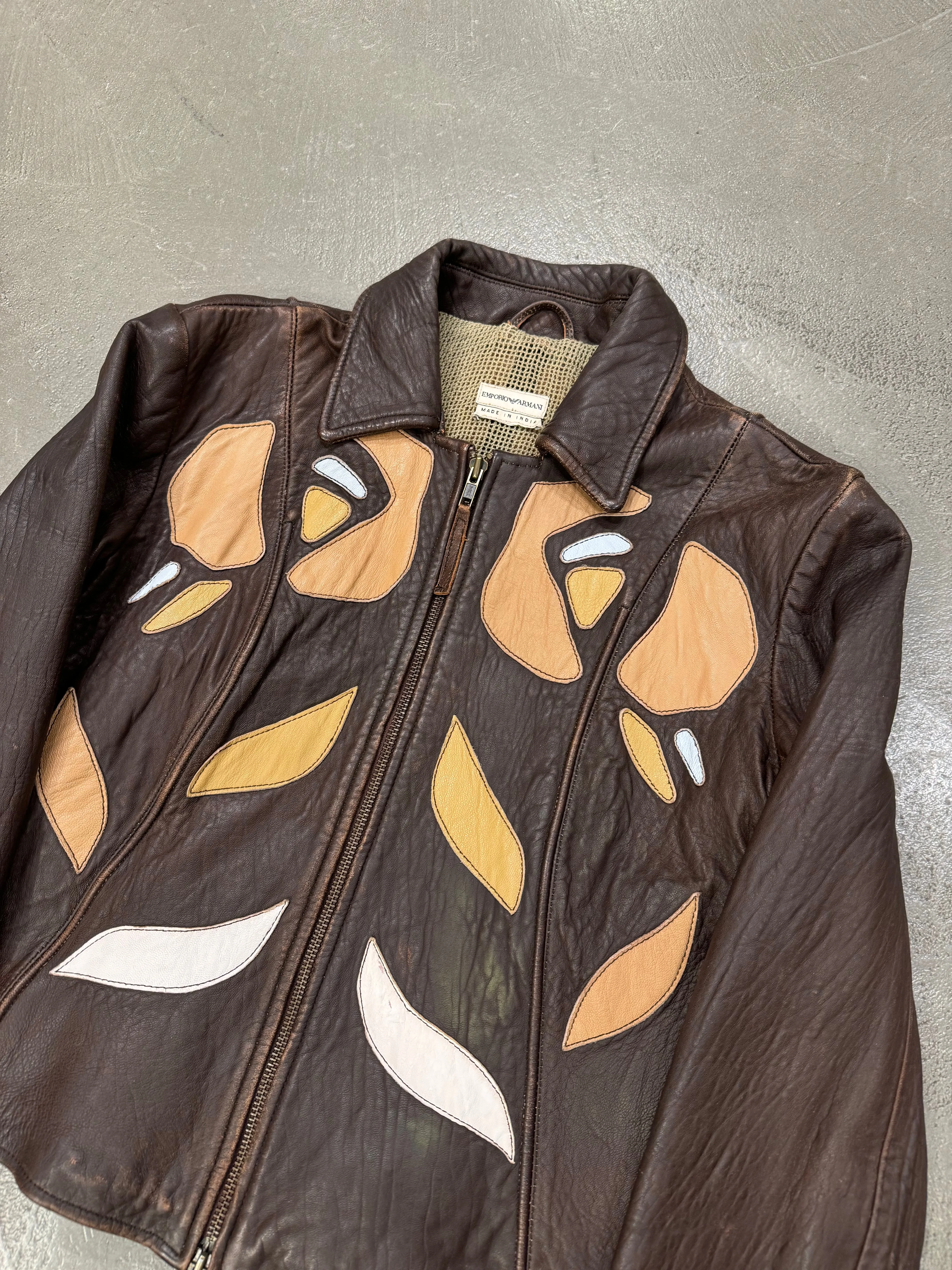 2003 EMPORIO ARMANI patches leather jacket