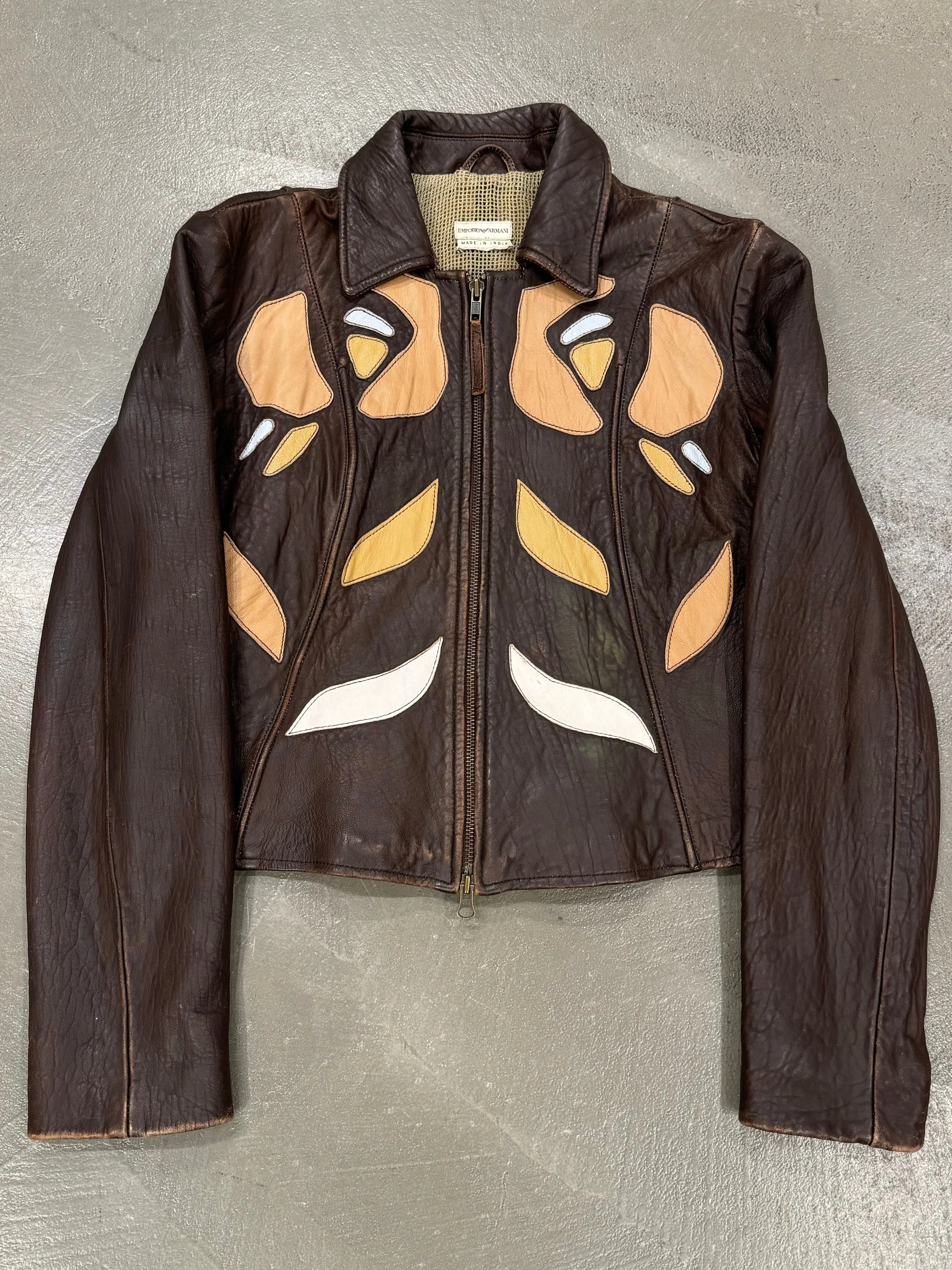2003 EMPORIO ARMANI patches leather jacket