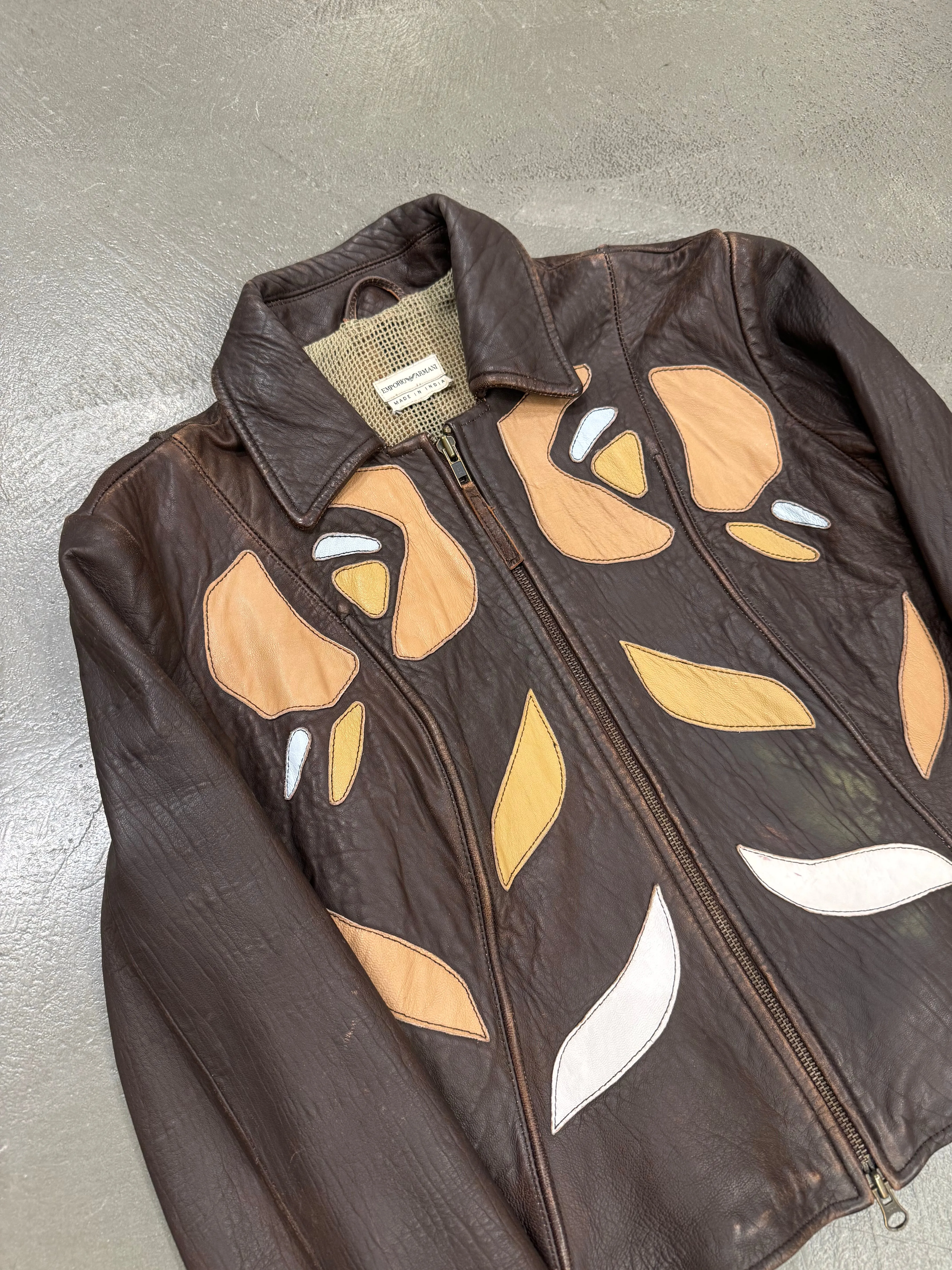 2003 EMPORIO ARMANI patches leather jacket