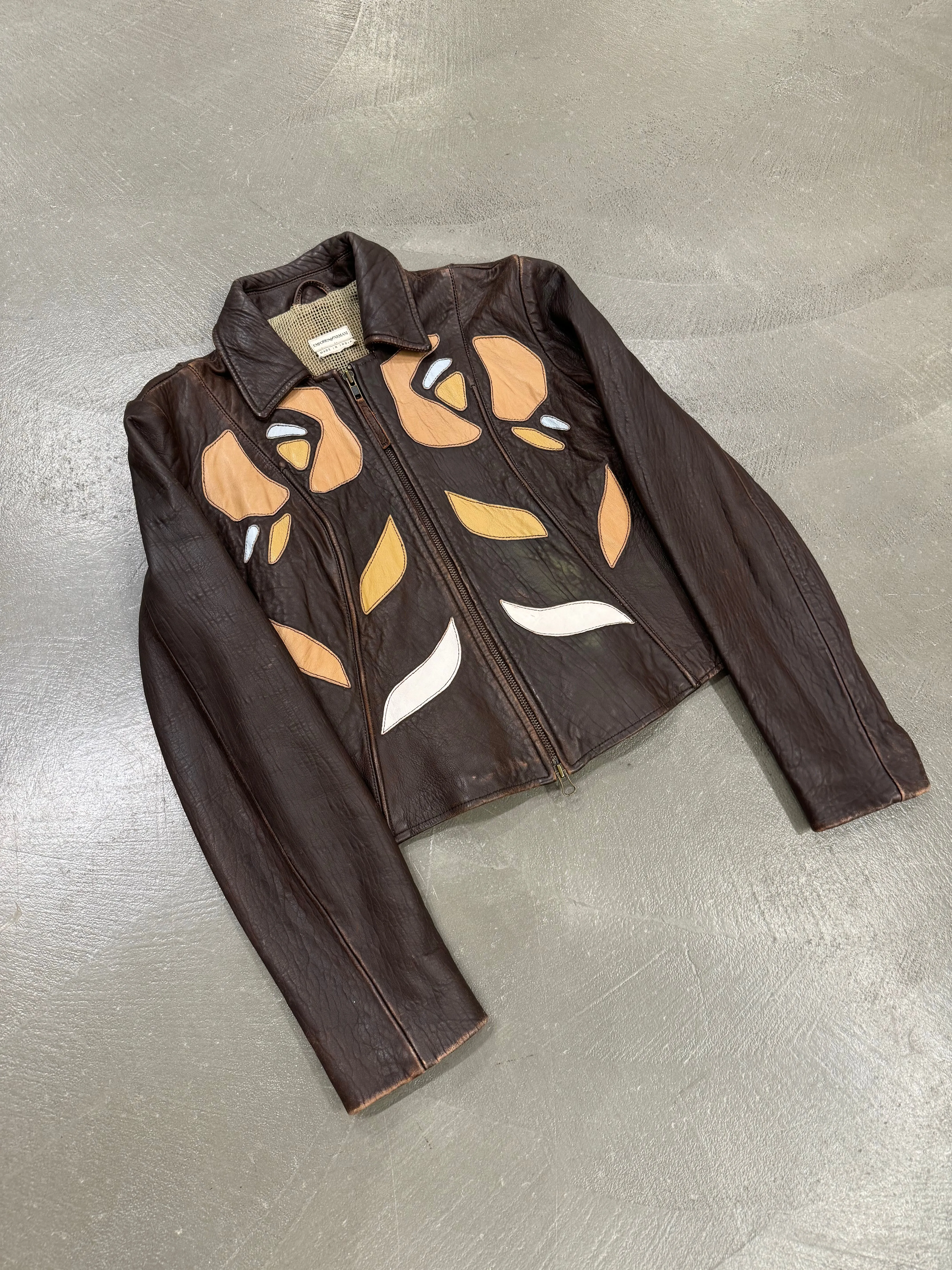 2003 EMPORIO ARMANI patches leather jacket
