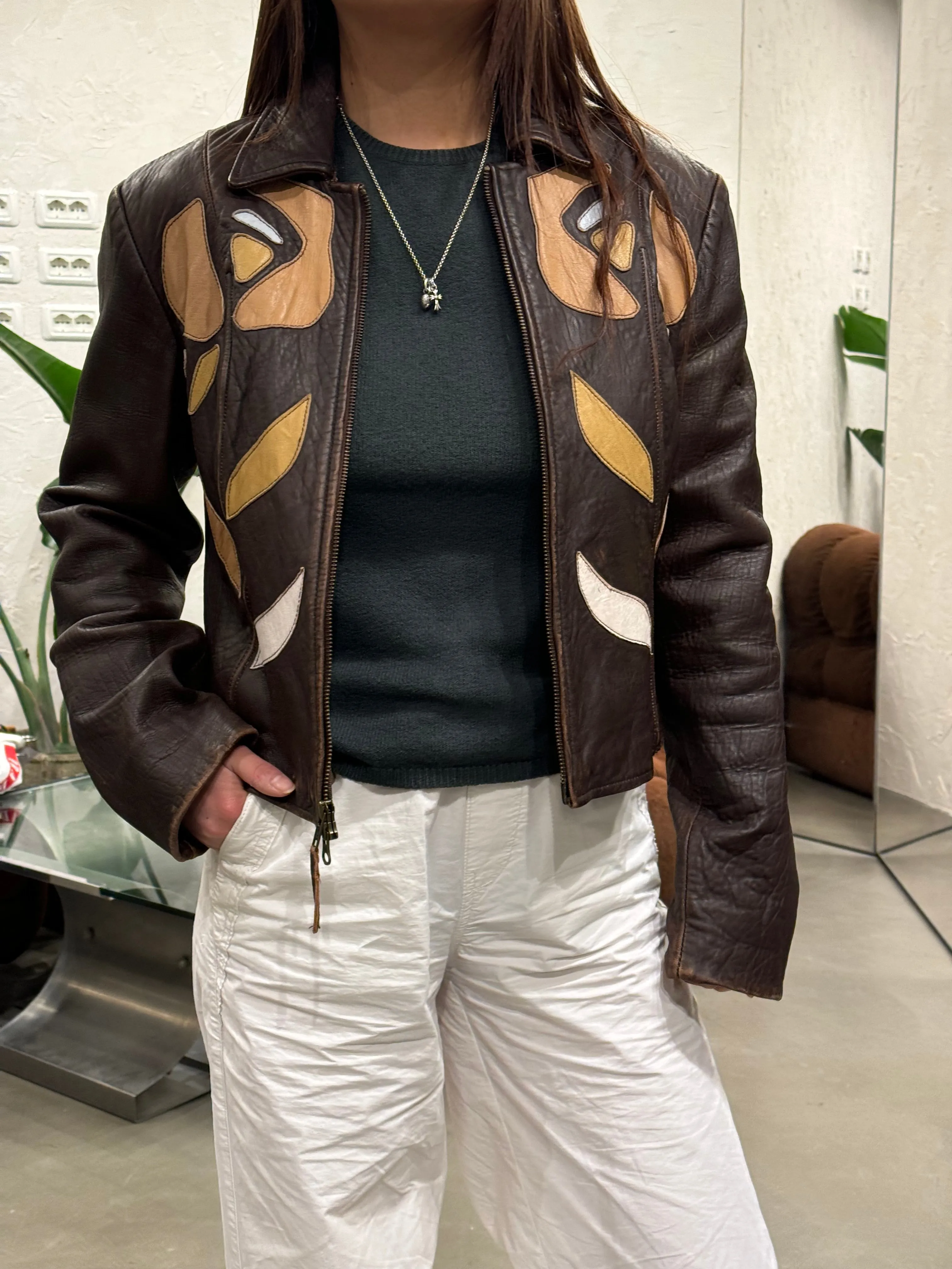 2003 EMPORIO ARMANI patches leather jacket