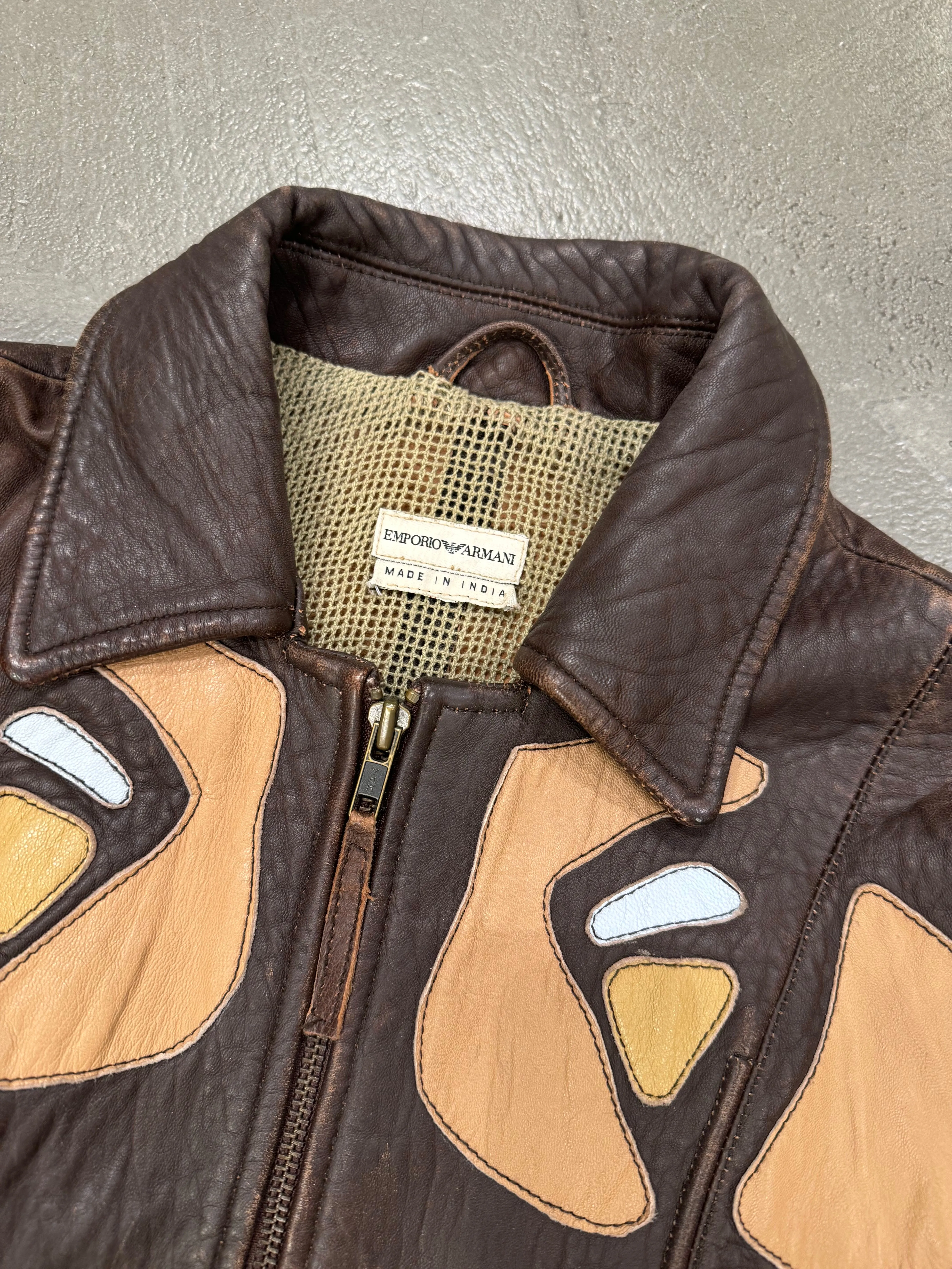 2003 EMPORIO ARMANI patches leather jacket