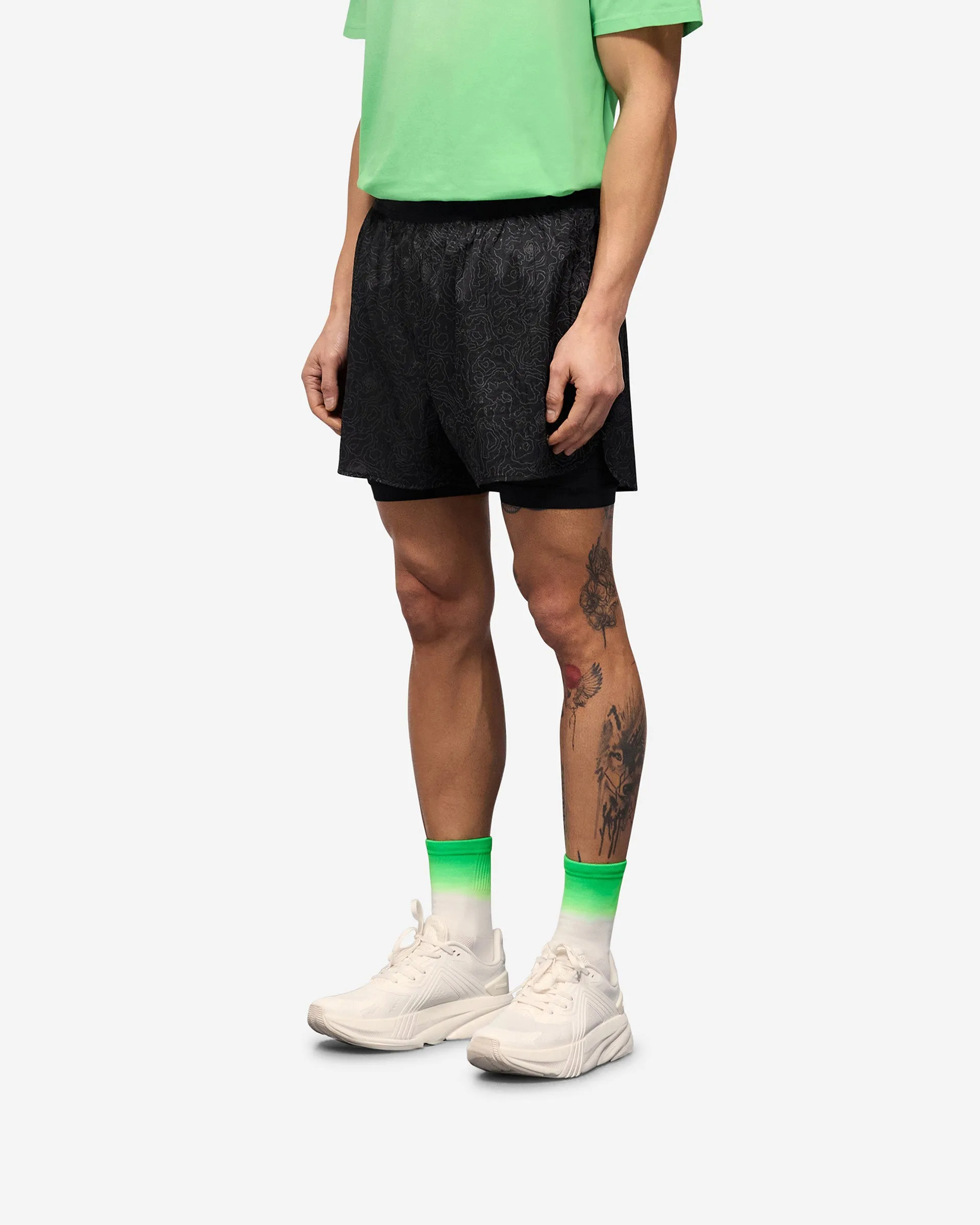247 Contour 2-In-1 Run Shorts - Black