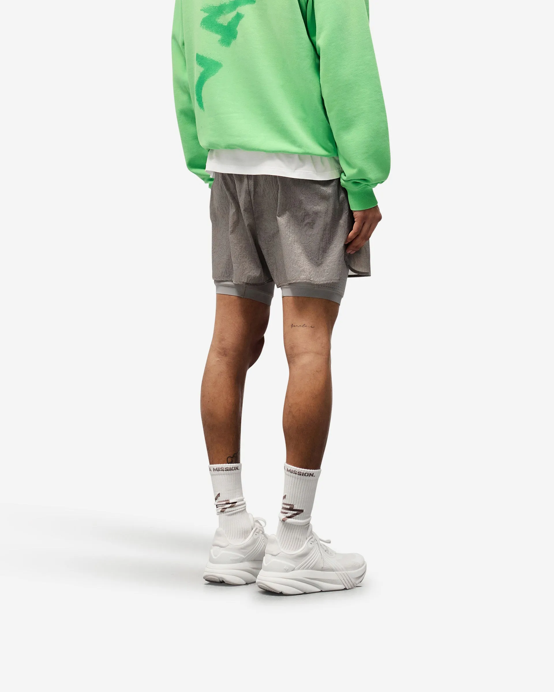 247 Contour 2-In-1 Run Shorts - Titanium