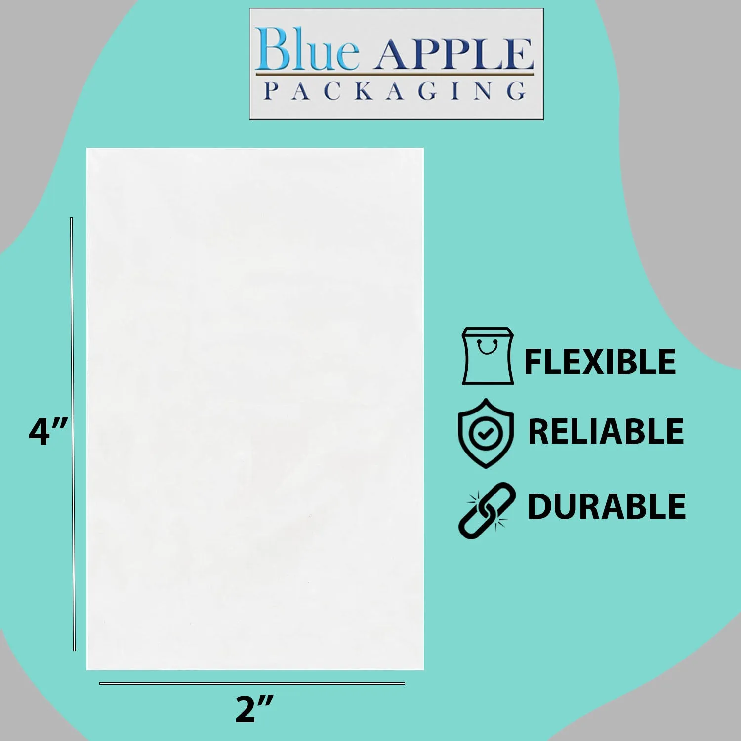 2X4 inches Clear Flat Poly Bags 1.5Mil Open Top (LDPE)