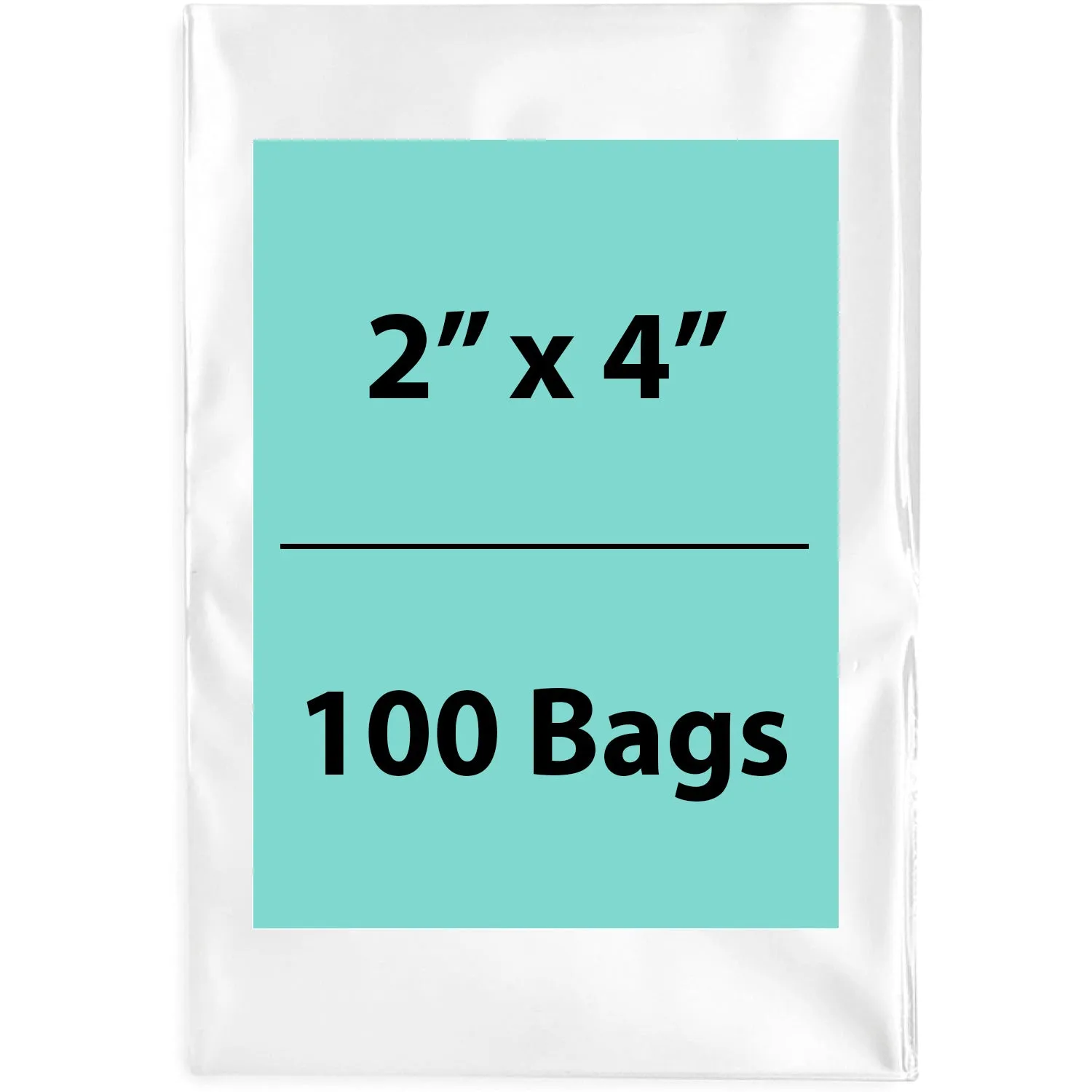 2X4 inches Clear Flat Poly Bags 1.5Mil Open Top (LDPE)