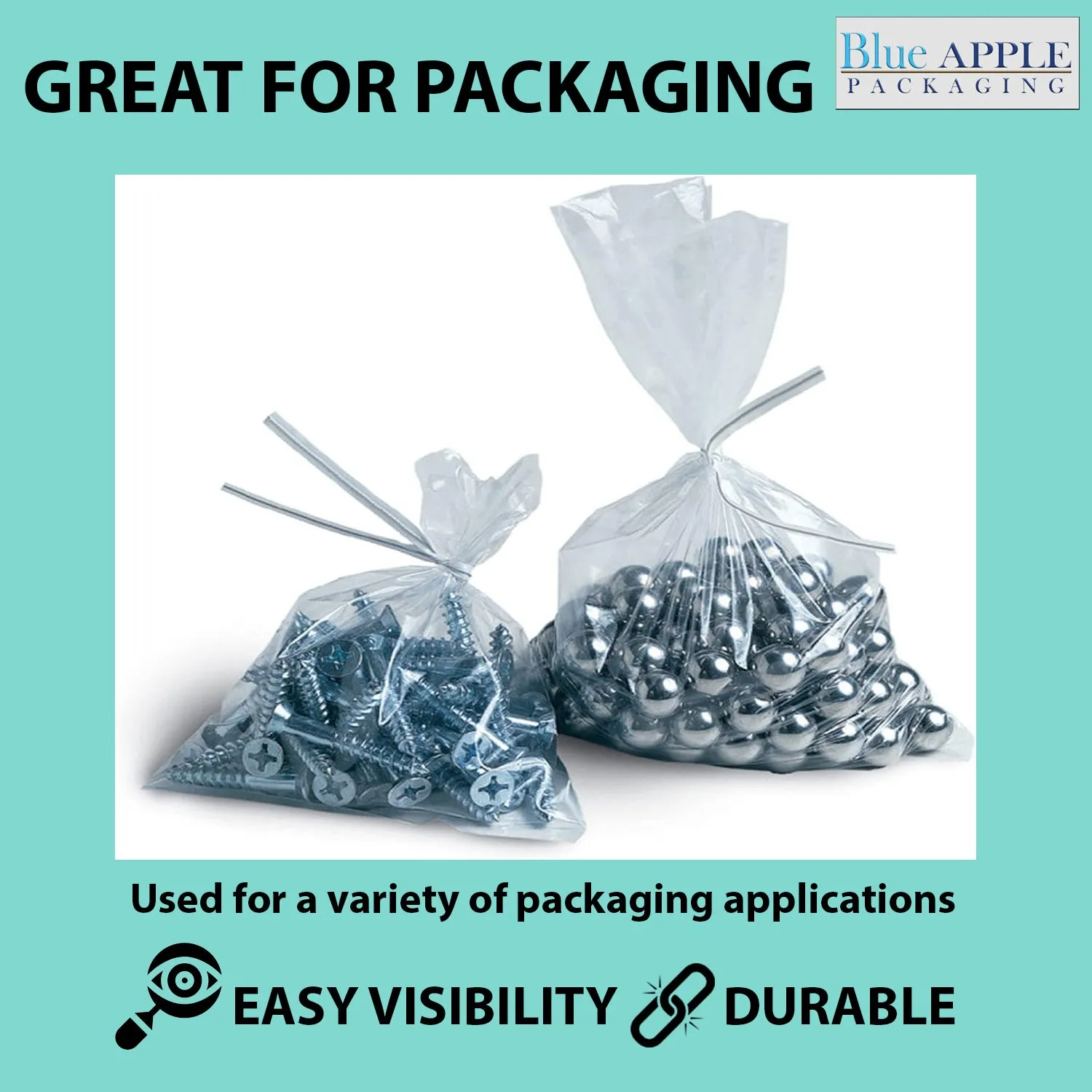 2X4 inches Clear Flat Poly Bags 1.5Mil Open Top (LDPE)