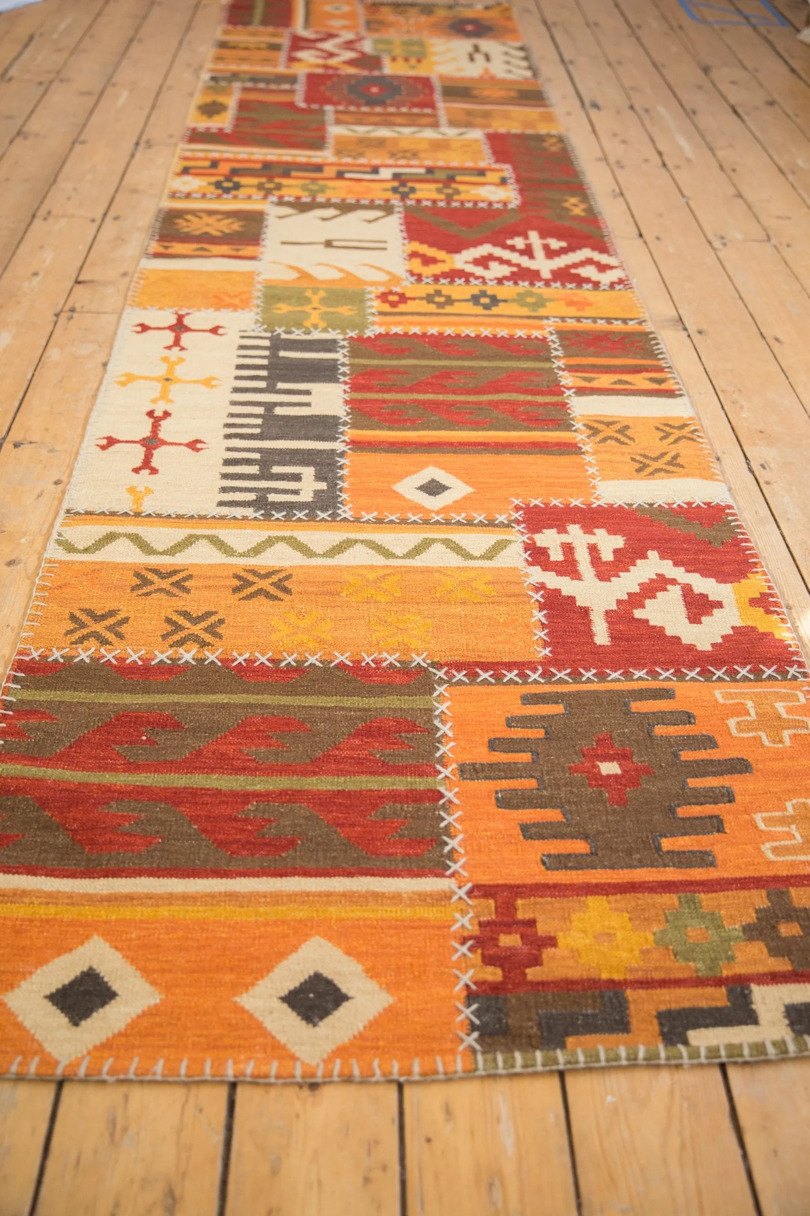 3x11.5 New Patchwork Kilim Rug Runner