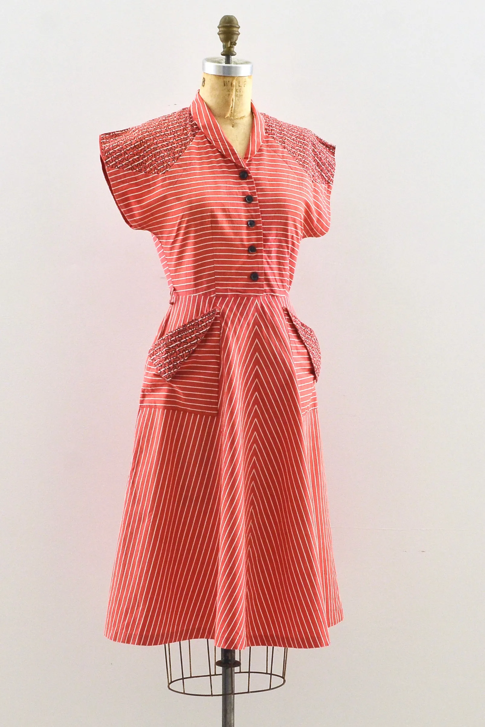 40's Soutache Dress / XS S
