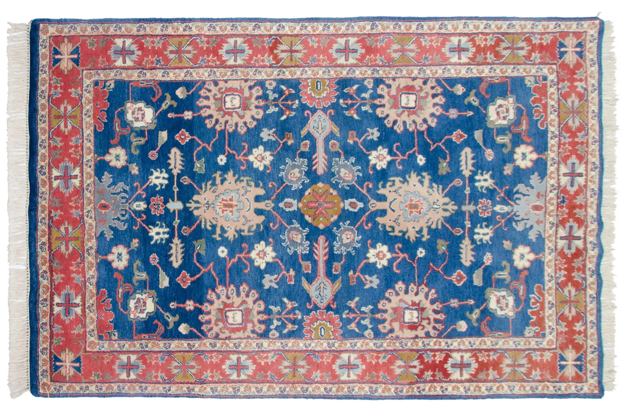 4.5x7 Vintage Indian Bijar Design Rug