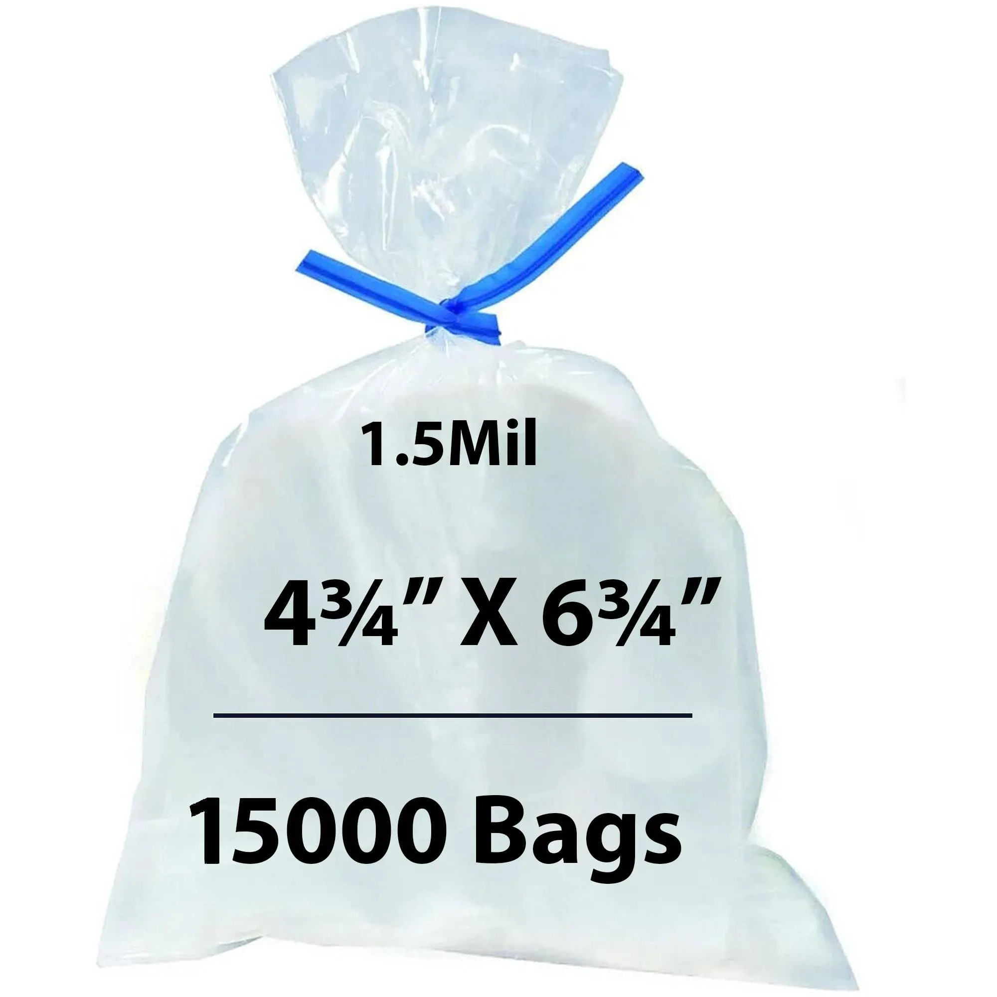 4.75X6.75 inches Polypropylene Bags 1.5 Mil Clear Flat