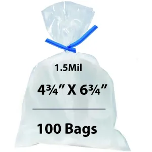 4.75X6.75 inches Polypropylene Bags 1.5 Mil Clear Flat