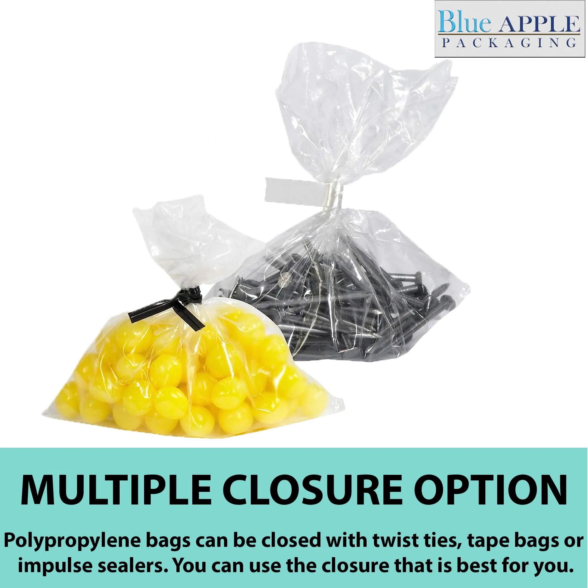 4.75X6.75 inches Polypropylene Bags 1.5 Mil Clear Flat