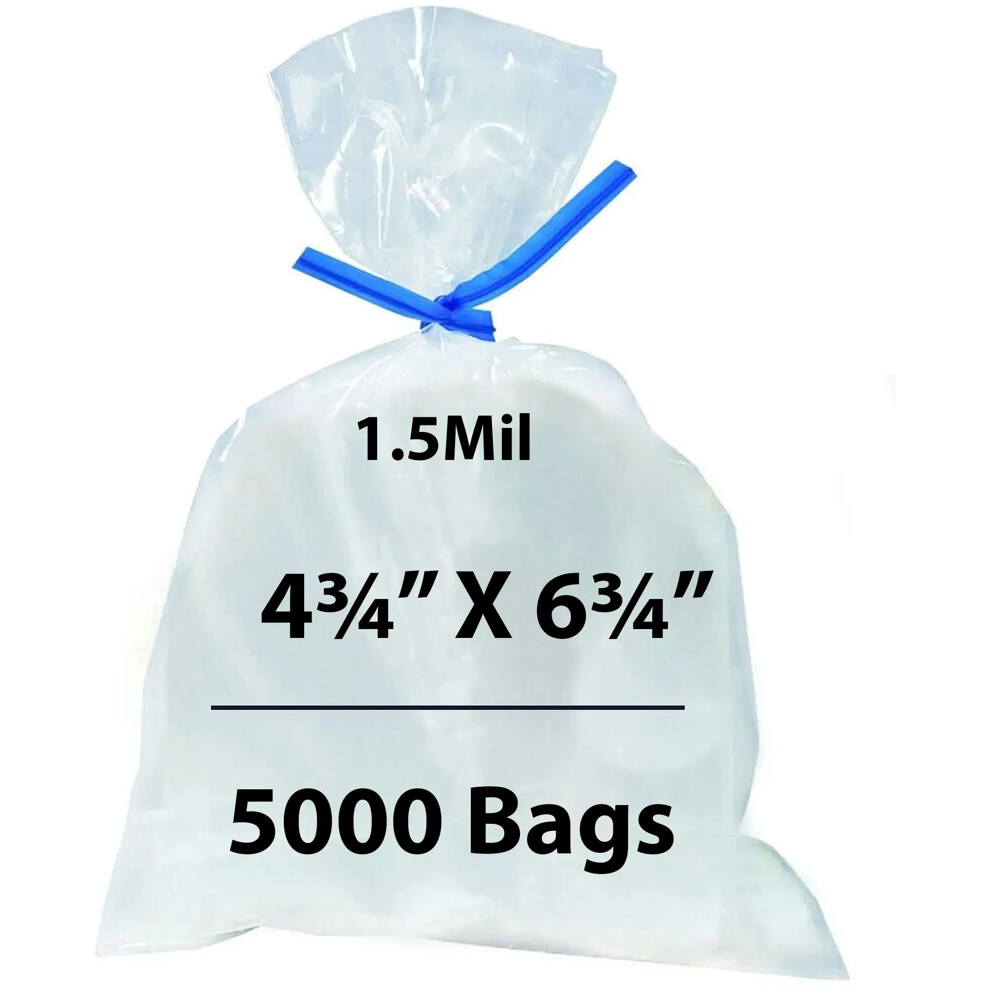 4.75X6.75 inches Polypropylene Bags 1.5 Mil Clear Flat