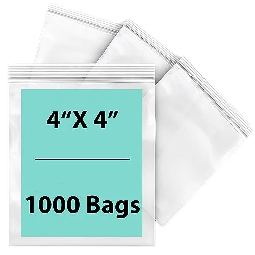 4X4 inches Reclosable Single Line Zipper Poly Bags 2 Mil (LDPE)