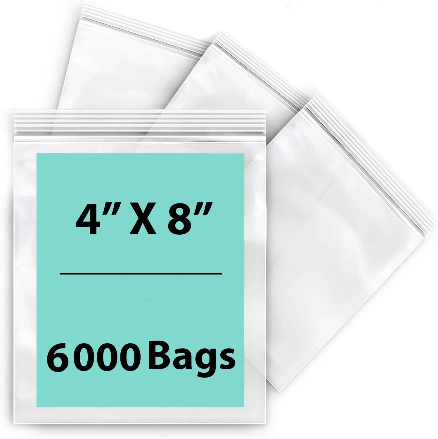 4X8 inches Reclosable Single Line Zipper Poly Bags 2 Mil (LDPE)