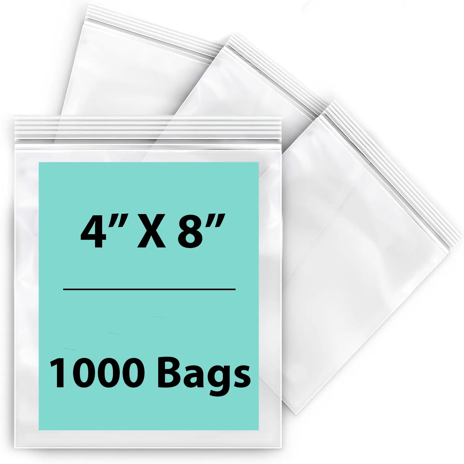 4X8 inches Reclosable Single Line Zipper Poly Bags 2 Mil (LDPE)