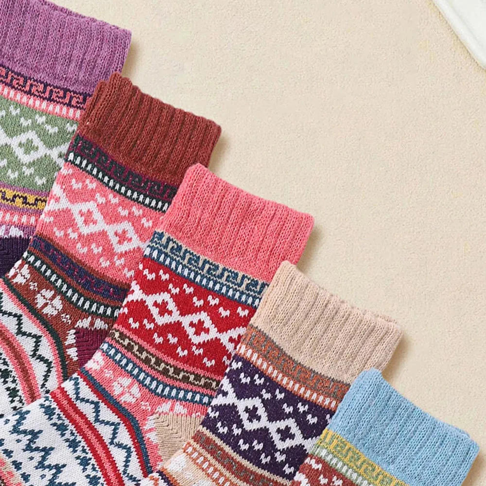 5 Pairs Wool Crew Socks