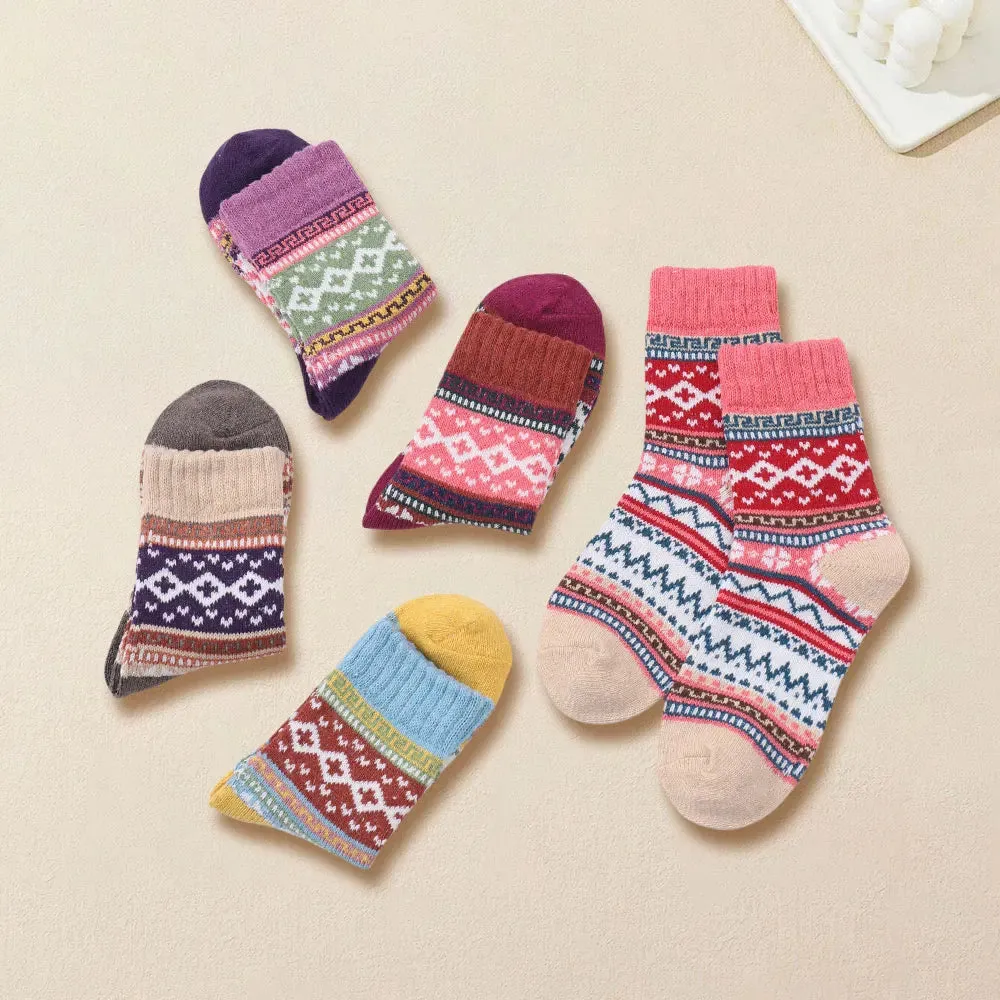 5 Pairs Wool Crew Socks