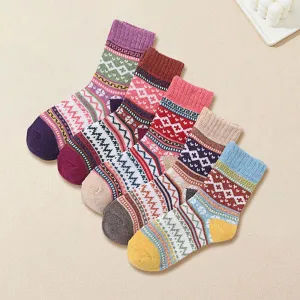 5 Pairs Wool Crew Socks