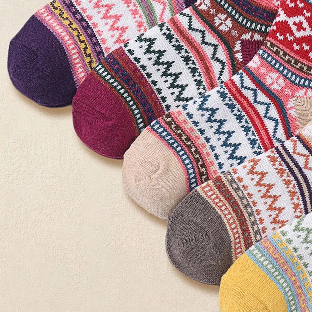 5 Pairs Wool Crew Socks