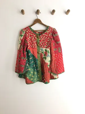 60’s HANDMADE QUILTED PATCHWORK JACKET / SMALL