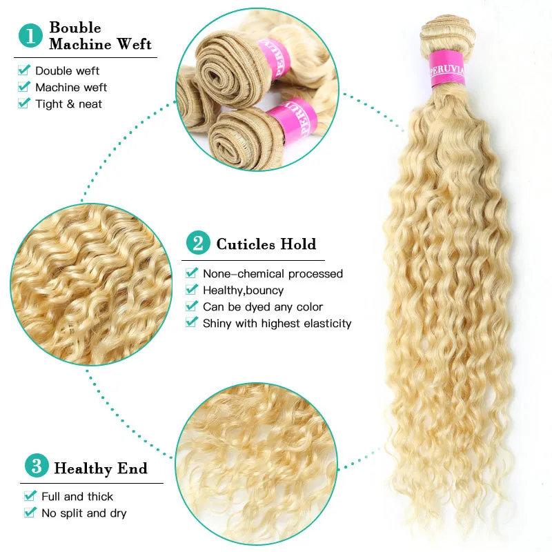 613 Hair 3 Bundles With Closure-Kinky Curly