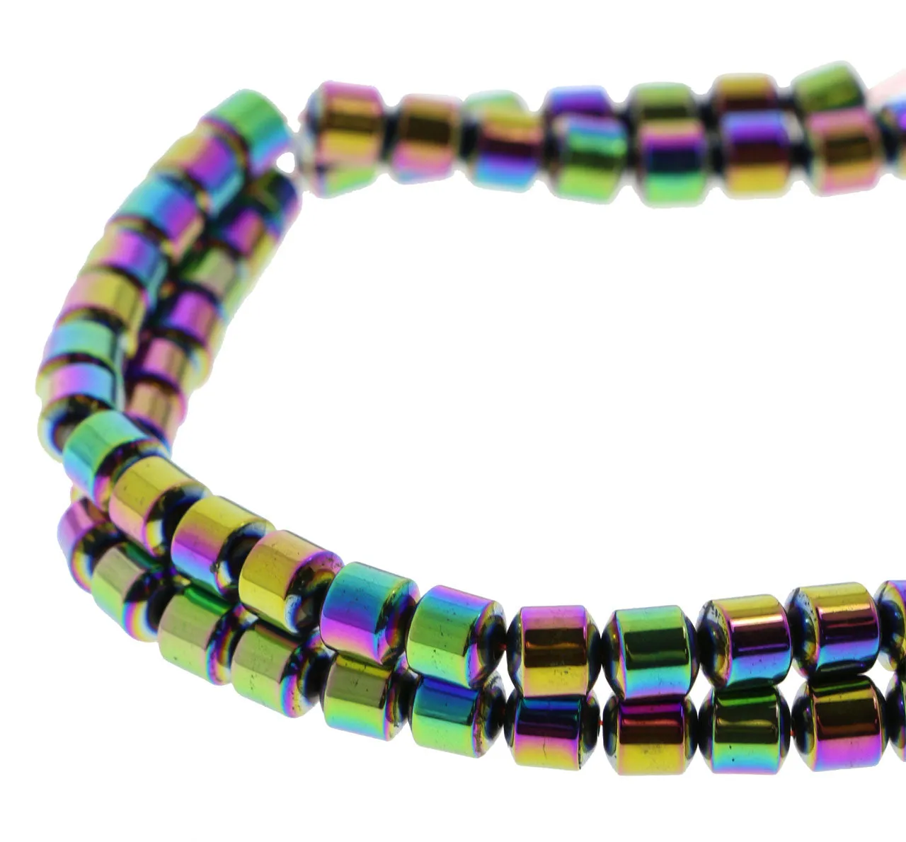 6mm Magnetic Hematite Rainbow Drum Mh58