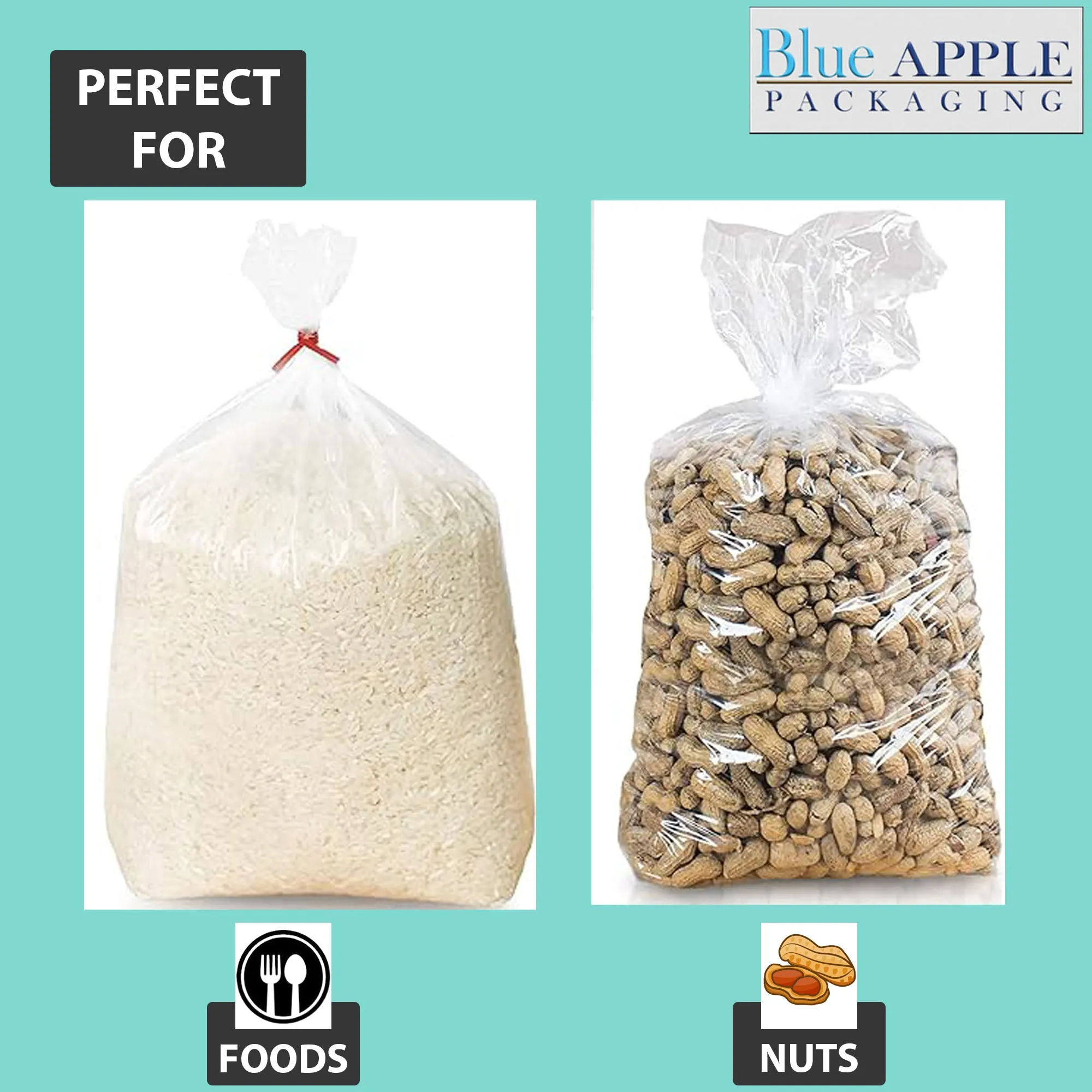 6X3.5X15 inches Gusseted Poly Bags Clear 1 Mil Low Density LDPE
