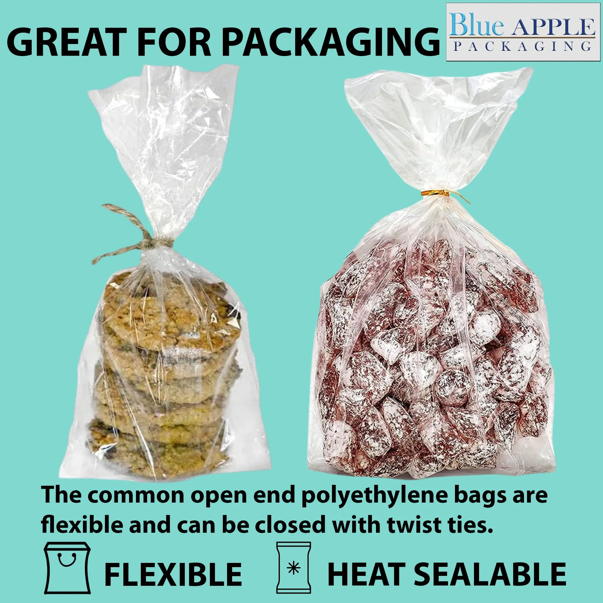 6X3.5X15 inches Gusseted Poly Bags Clear 1 Mil Low Density LDPE