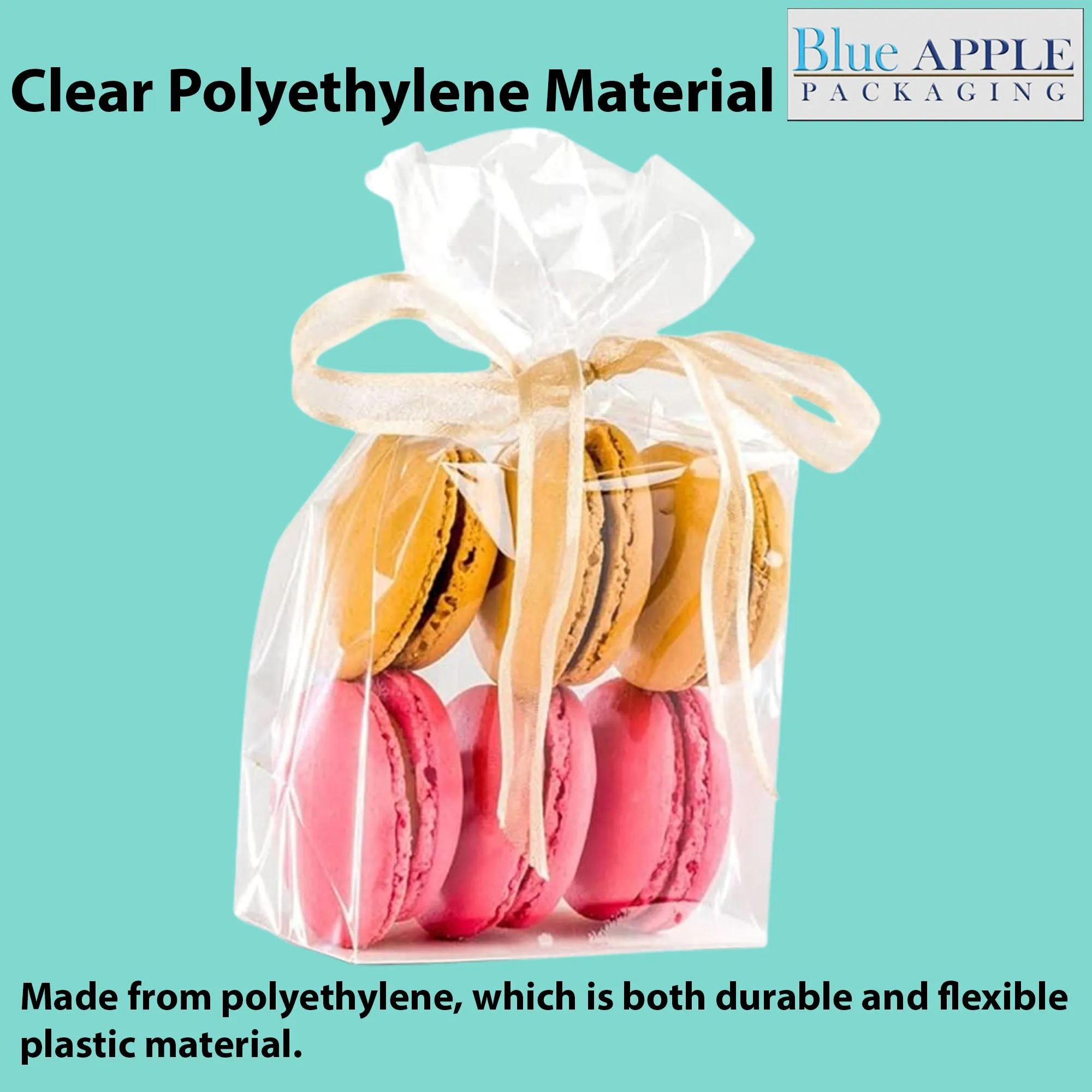 6X3.5X15 inches Gusseted Poly Bags Clear 1 Mil Low Density LDPE