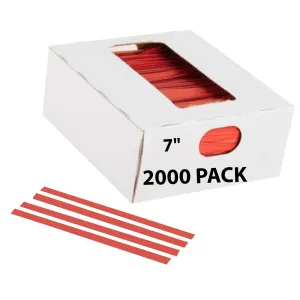 7 Inch Pre-cut Red Plastic Twist Ties for Bags
