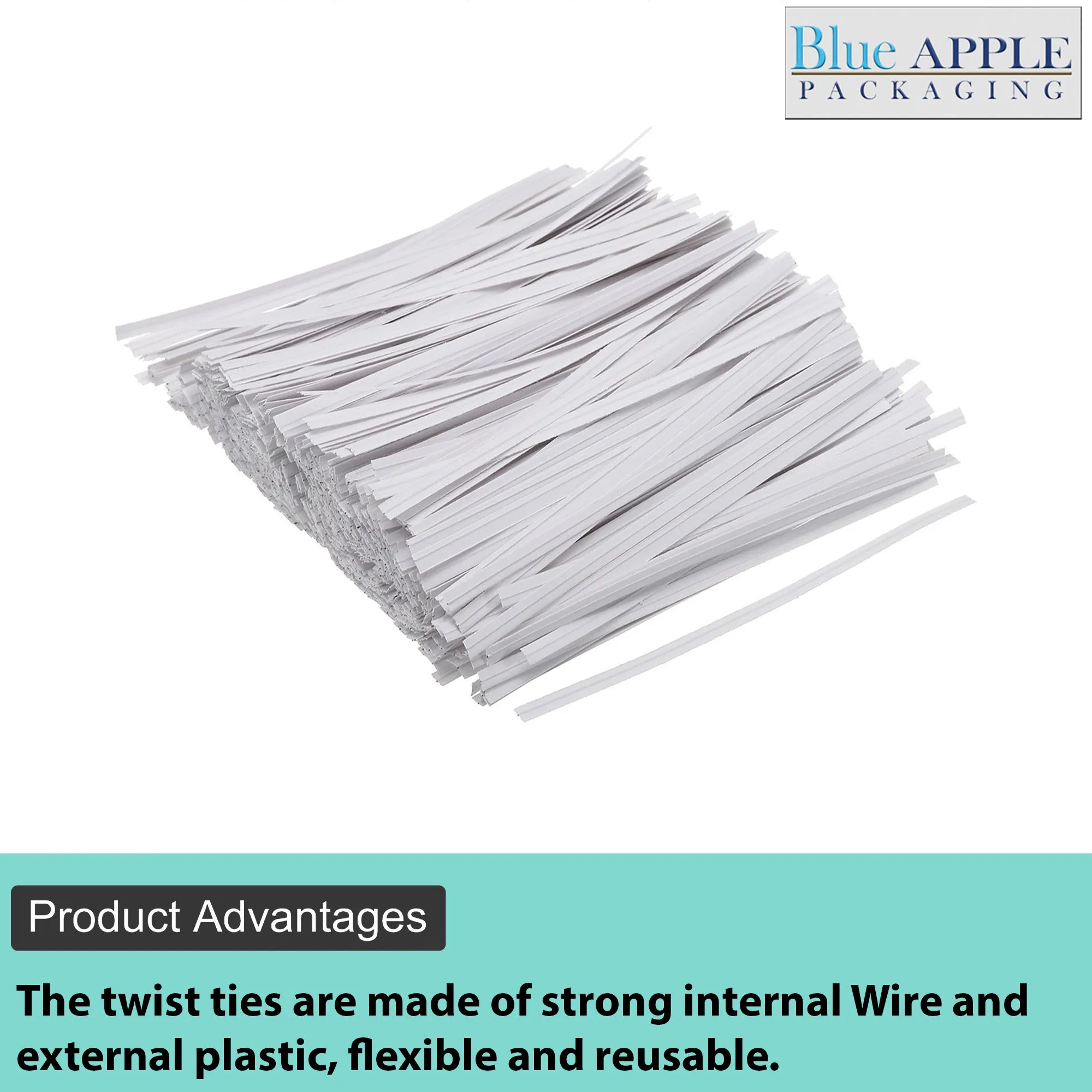 7 Inch Pre-cut Red Plastic Twist Ties for Bags