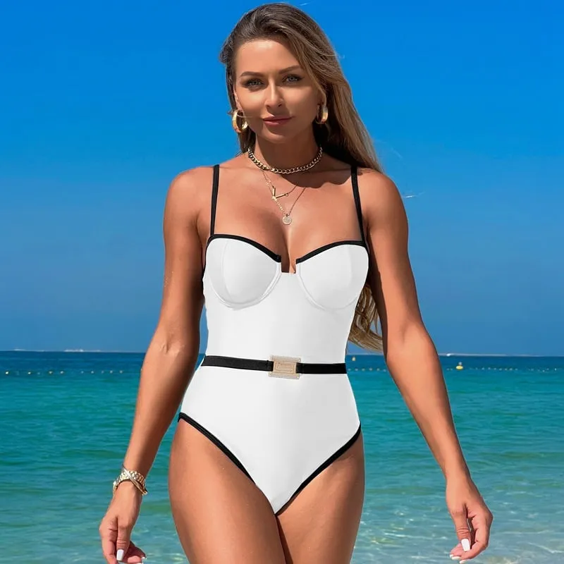 84Volt  Sexy color-blocking One Piece Swimsuit - Picture 1 / S