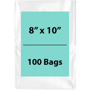 8X10 inches Clear Flat Poly Bags 3Mil Open Top (LDPE)