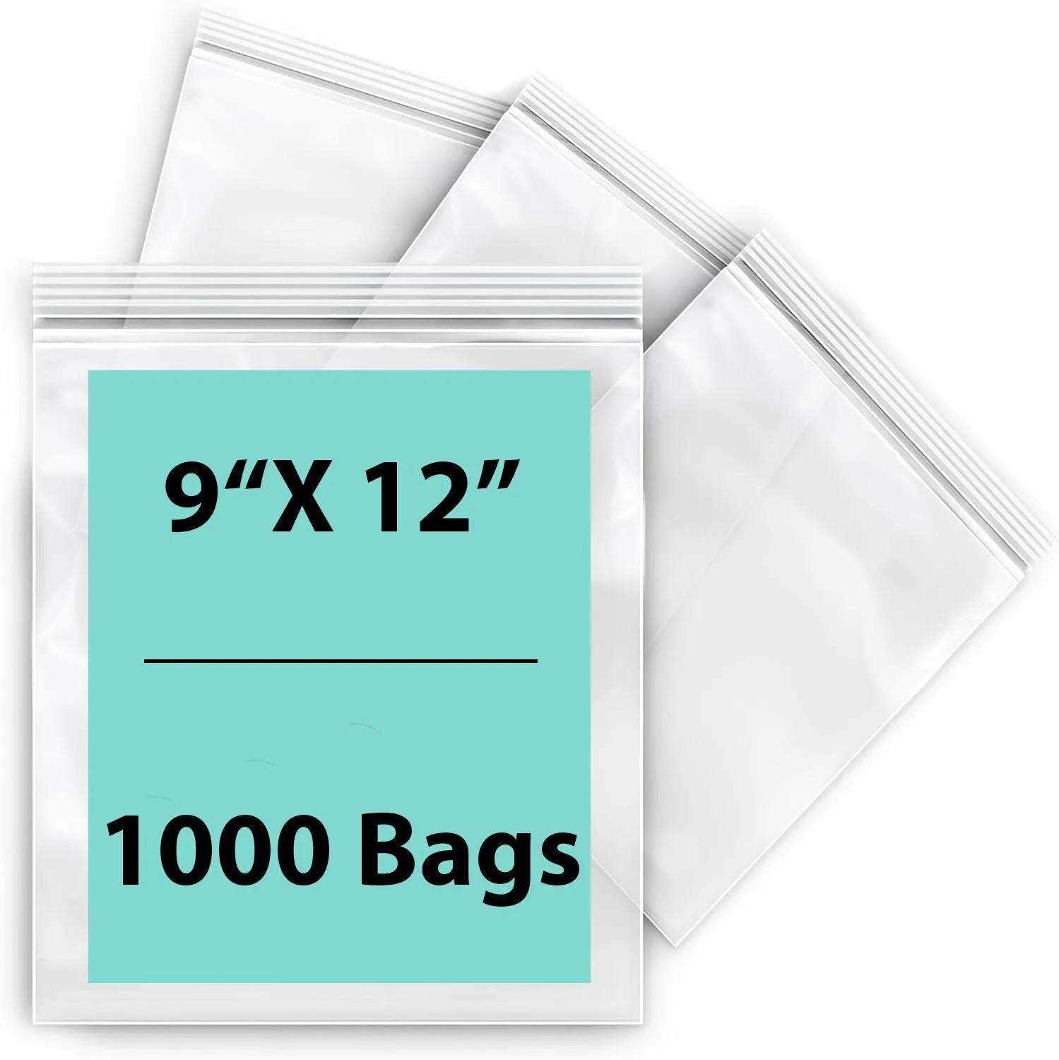 9X12 inches Reclosable Single Line Zipper Poly Bags 4 Mil (LDPE)